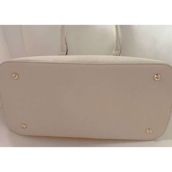 NWOT ANNE KLEIN SATCHEL WITH SHOULDER STRAP IVORY/WINTER WHITE - Picture 4 of 6